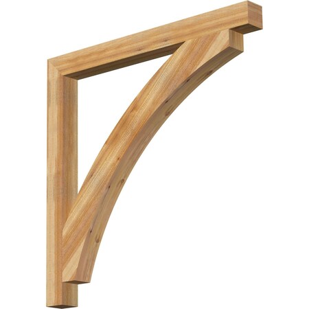 Ekena Millwork Thorton Block Rough Sawn Bracket, Western Red Cedar, 4"W x 46"D x 46"H BKT04X46X46THR05RWR
